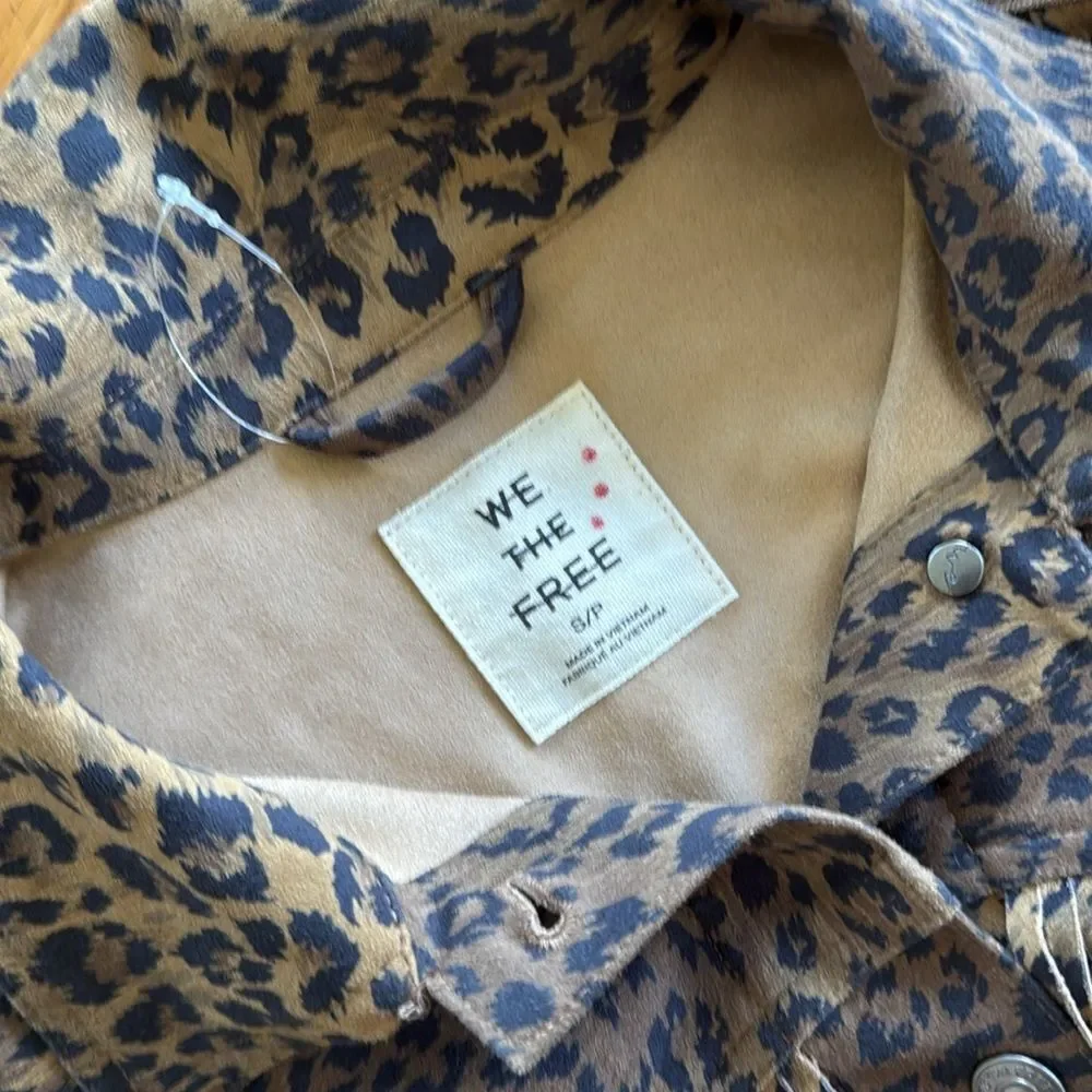 We The Free Fringe Out Vegan Suede Animal Print Jacket